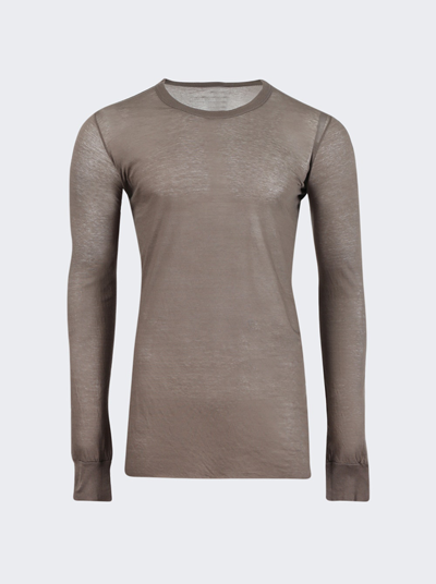 Rick Owens Grey Basic Long Sleeve T-shirt In Neutrals