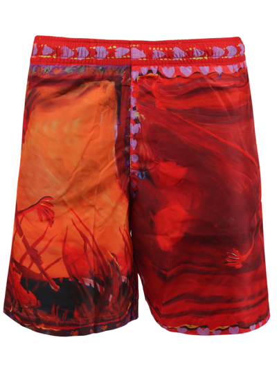 Givenchy Long Print Swim Trunks