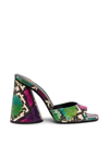 Attico Luz Multicolored Embossed Mule Sandals In Multicolor