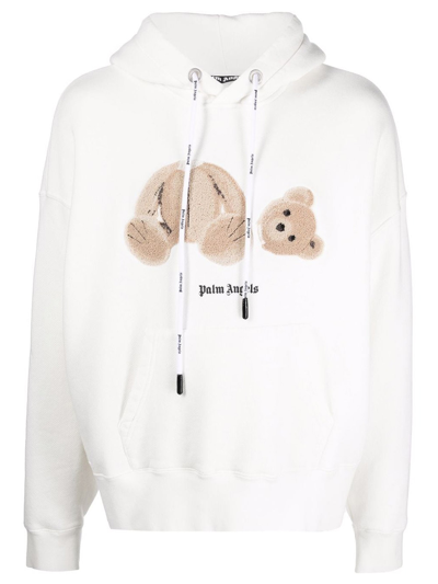 Palm Angels Classic Pa Bear Hoodie In White