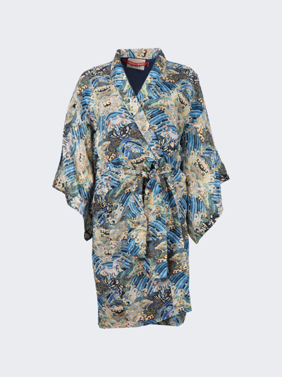 Chufy Susu Short Robe In Yu Blue