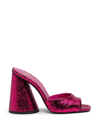 Attico 115mm Devon Glittered Mules In Fuchsia