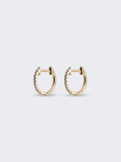 ROSA DE LA CRUZ 18K ROSE GOLD AND DIAMOND HUGGIE HOOPS