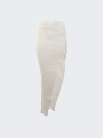 Rick Owens Gonna In Maglia Skirt In Pearl White