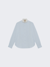 Gucci Logo-embroidered Cotton Shirt In Light Blue