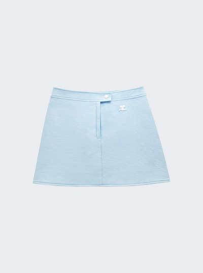 Courrã¨ges Vinyl Mini Skirt In Pastel Light Blue