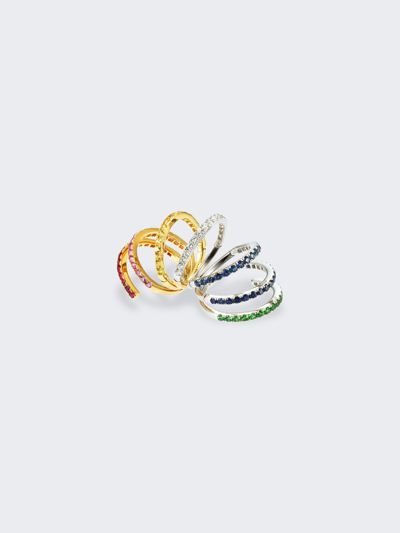 Mio Harutaka Rainbow Sapphire Connector Ring In Not Applicable
