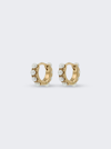 ROSA DE LA CRUZ 18KT GOLD AND PEARL MINI HOOP EARRING