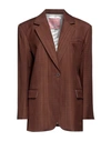 Sandro Woman Suit Jacket Brown Size 10 Viscose