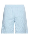 Msgm Man Shorts & Bermuda Shorts Sky Blue Size 32 Cotton, Elastane