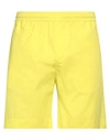 Msgm Man Shorts & Bermuda Shorts Yellow Size 36 Cotton, Elastane