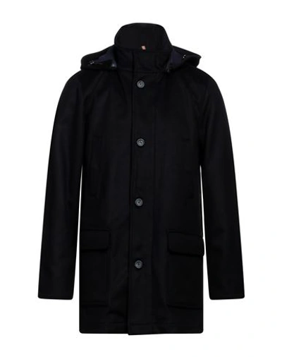 Roberto P  Luxury Roberto P Luxury Man Coat Midnight Blue Size 38 Wool, Polyamide