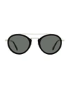 Omega Oval Blinkers Om0021h Sunglasses Man Sunglasses Black Size 52 Metal, Acetate