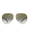 Jimmy Choo Aviator Sansa/s Sunglasses Woman Sunglasses Black Size 58 Metal, Acetate