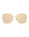 Jimmy Choo Dany Square Sunglasses In Gold