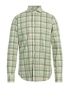 Caliban Man Shirt Military Green Size 15 Cotton In Green