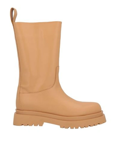 Liu •jo Woman Boot Camel Size 7 Soft Leather In Beige
