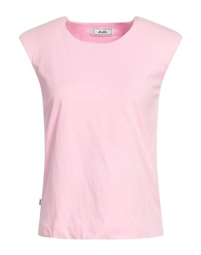Jijil Woman T-shirt Pink Size 8 Cotton
