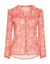 Gerard Darel Woman Shirt Tomato Red Size 10 Viscose, Metallic Polyester In Tomato Red