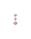 Kurshuni Ambersingle Earring Woman Single Earring Rose Gold Size - 925/1000 Silver, Cubic Zirconia In Rose Gold