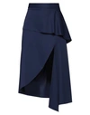 Jw Anderson Woman Midi Skirt Midnight Blue Size 4 Polyester, Elastane
