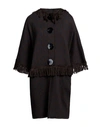 Charlott Woman Overcoat Dark Brown Size S Cotton