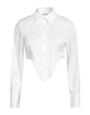 Motel Woman Shirt White Size S Cotton, Nylon, Elastane