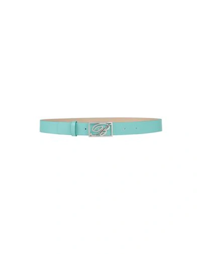 Blumarine Woman Belt Turquoise Size L Soft Leather In Blue