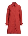 Aspesi Woman Overcoat Rust Size S Polyester, Polyamide In Red