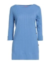 Max & Co . Woman Sweater Azure Size L Cotton, Cashmere In Blue