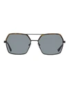 Marni Rectangular Me2106s Sunglasses Sunglasses Brown Size 55 Metal, Acetate