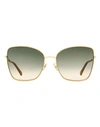 Jimmy Choo Butterfly Alexis Sunglasses Woman Sunglasses Gold Size 59 Metal