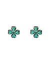 Swarovski Gold-tone Idyllia Green Crystal Stud Earrings In Green
