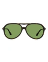 Longines Pilot Lg0003-h Sunglasses Man Sunglasses Brown Size 59 Plastic