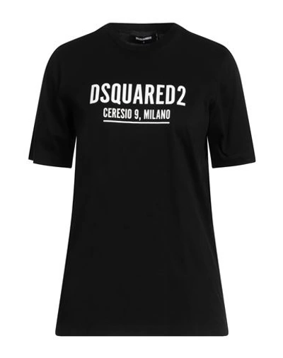 Dsquared2 Woman T-shirt Black Size S Cotton