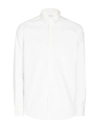 8 By Yoox Regular Fit Long Sleeves Shirt Man Shirt White Size Xl Polyester, Viscose, Elastane