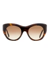TOD'S TOD'S TOD'S BEVELLED TO0214 SUNGLASSES WOMAN SUNGLASSES BROWN SIZE 51 ACETATE, METAL