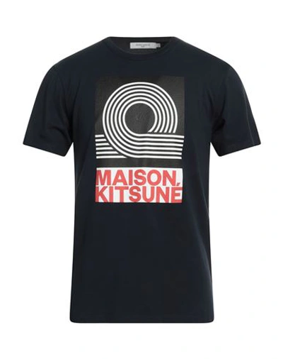 Maison Kitsuné Man T-shirt Navy Blue Size S Cotton