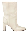 CHIE MIHARA CHIE MIHARA WOMAN ANKLE BOOTS IVORY SIZE 10 SOFT LEATHER