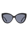 Jimmy Choo Butterfly Sinnie Sunglasses Woman Sunglasses Black Size 57 Acetate In Black