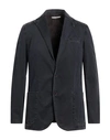 Massimo Rebecchi Man Suit Jacket Black Size 32 Cotton, Elastane In Navy Blue