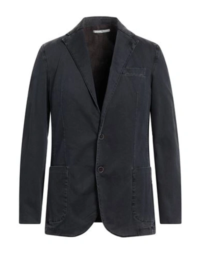 Massimo Rebecchi Man Suit Jacket Black Size 32 Cotton, Elastane In Navy Blue