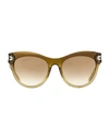 Swarovski Cat Eye Sk0171 Sunglasses Woman Sunglasses Brown Size 51 Plastic