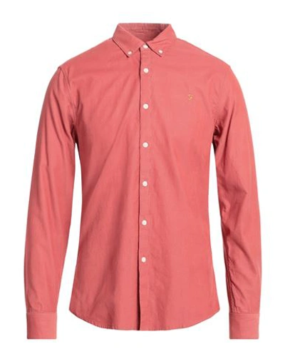Farah Man Shirt Red Size M Cotton In Red