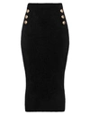 Balmain Woman Midi Skirt Black Size 8 Viscose, Polyamide