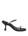 Wandler Woman Sandals Black Size 10 Textile Fibers In Black