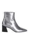FURLA FURLA WOMAN ANKLE BOOTS SILVER SIZE 8 SOFT LEATHER