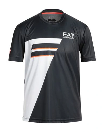 Ea7 Man T-shirt Black Size Xxl Polyester