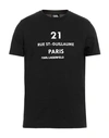 Karl Lagerfeld Man T-shirt Black Size Xl Cotton