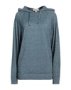 120% Lino Woman Sweater Slate Blue Size Xs Linen, Cashmere In Blue